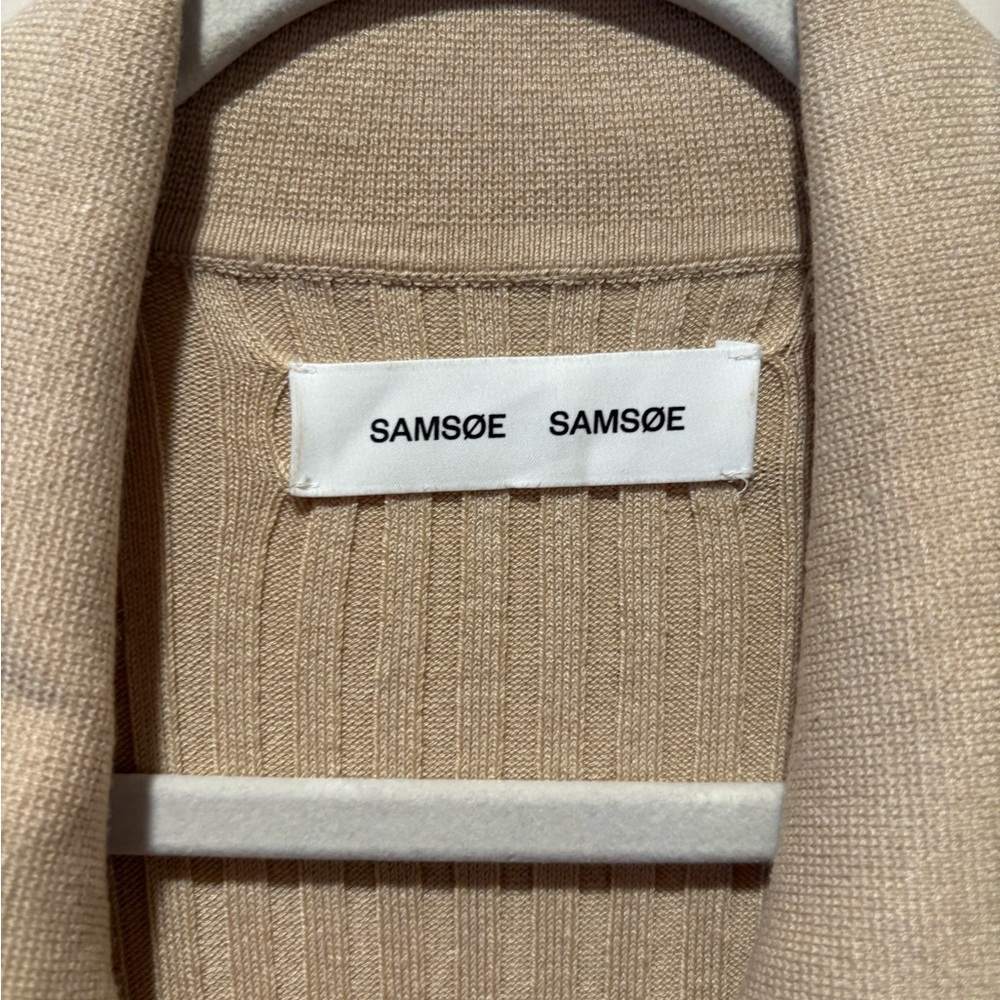 SAMSOE Beige Ribbed Knit Dress - Picture 7 of 16